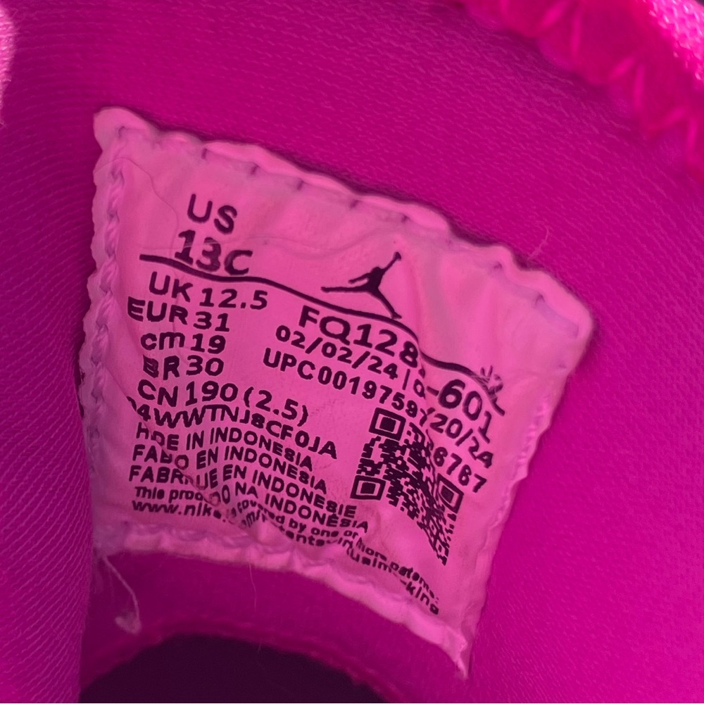 Jordan 1 Mid RM EasyOn “Fire Pink White” (PS) Sz 13c 100% Authentic - Picture 9 of 11